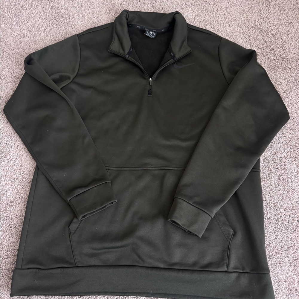 Mens Nike Green Quarter-Zip Sweatshirt